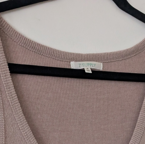 Z Supply Blush Beige The Dreamer Ribbed Soft Cozy Lounge Jumpsuit Size Medium - Picture 10 of 10